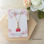 バラの花びらのネックレス(レッド)