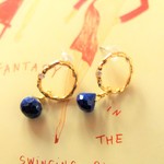 【14kgf】ラピスの輪っかピアス