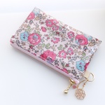 LIBERTY  Felicite　フェリシテ　ピンク系　つや有り　ビニコの中布・仕切りポケット付きカードポーチ　◇◆コインケース・キーケースにも♪