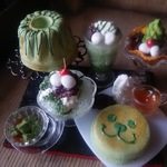 sale❗🌠😆500円お値引き中🌈🍀🌟   再制作なし  ❤❤ ミニチュア  ドールハウス カフェ 和菓子  スイーツ  ケーキ  パフェ  抹茶  白玉  ケーキ  パンケーキ  
