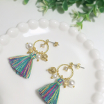 ＊送料無料☆3/31まで＊ カラフルタッセルピアス