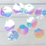 【B品】20個　クリスタル　オーロラ貝　18mm×18mm　A804-7