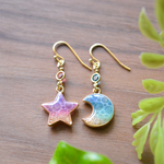 海シリーズ 月と星とスワロのピアス(orイヤリング)