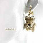 saly☆ぬいぐるみクマさんのイヤリング／（チタンピアス）