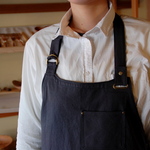 【E様専用オーダー】　帆布　 マッドこげ茶色　革首紐　サイズL