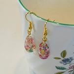 春色♪お花のドロップ型カラフルピアス
