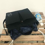 帆布カフェトート(ブラック)×ワンウォッシュデニム