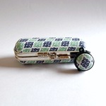 がまぐち印鑑ケース  （ダイヤフラワー柄 ブルー×グリーン）