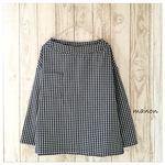 再販♡春ブラウスボートネックスタンドカラー