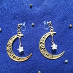 三日月ノンホールピアス☆クリア