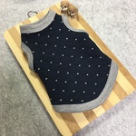 ドット＆ボーダー模様♡キルトニットのタンクトップ　ネイビー