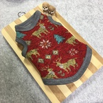 ノルディック風♡裏起毛ニットのタンクトップ　レッド