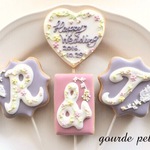 wedding: happy wedding イニシャル ケーキトッパー セット