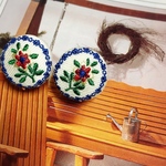  ※送料無料※ 　garden　花の刺繍イヤリング