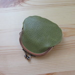 本革のがま口小銭入れ＊抹茶グリーン＊