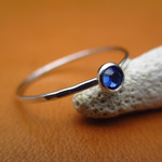 "NEW"スワロフスキー[サファイア] 華奢リング [SV950] 