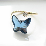Swarovski Crystal Blue Denim Folk Ring