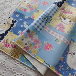 入学準備　かわいい　給食用　　男の子　女の子　ランチョンマット　（フラワー女の子　ブルー）