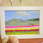 ＊バレンタインSALE!　油絵原画　『花のある風景』　額付き