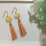 パステルカラー♡透かしパーツとタッセルのピアス／イヤリング