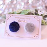  navy×velour＊earring