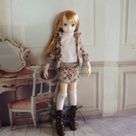 22cm doll outfit2 花柄ニットセット