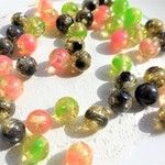 ♪ＳＡＬＥ♪レジンビーズ　約10ｍｍ　47g(約80個）  ゴールドラメ入りＭＩＸ