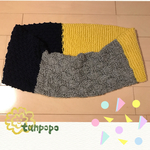 紺×黄×グレーの3色スヌード