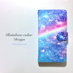 再販8♡【iPhone/Android】rainbow スマホケース 手帳型