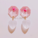 【再々…販】ピンクのハートピアス