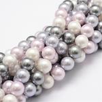 【1連】シェルパール　モーヴスモーキー系カラーミックス　8mm