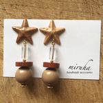 ウッド スター ピアス ＆ イヤリング