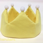 好評!! ♡フェルトのやわらかお誕生日のかんむり♡  クラウン イエロー