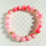 【SALE】ピーチピンクグラデーションブレスレット スワロフスキーロンデル