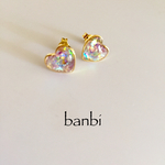 【再販】ホログラムのミニハート♡ピアス【ピンク系】