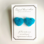 モコモコ♡ブルーハートピアス