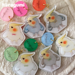 うちの子カラーのオカメインコストラップ（鳥グッズ