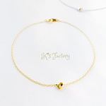 ぷくっとかわいい♡ ぷっくりハート♡のアンクレット gold/silver シンプル ♡再販