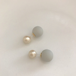 バックャッチピアス＊スモークグレー