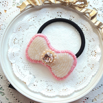 ビーズ刺繍りぼんヘアゴム