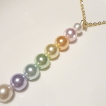 虹色パール　７色ストレート　ペンダントトップ（Lサイズ）