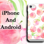 【先着一名様　送料無料】大人可愛いピーチなスマホケースiPhone＆Android背景白