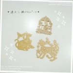 ［素材］猫の透かしパーツ＊３種×２枚アソートset