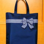 再販 書類 サブバッグマチ付 A4 お受験 紺ストライプ ナイロン Takako