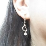 オープンハート❤ラインストーンきらり イヤリング
