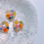 【9号〜フリーサイズ】ハートにお花ぎゅっとリング