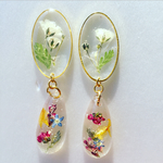 押し花レジン イヤリングorピアス