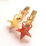 キラキラ星ヘアクリップ レジン