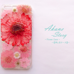 花物語「赤花」/Flower Case/押し花ケース/【iphone&xperia対応】