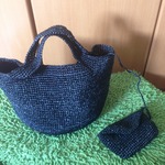41162621様ご予約品　かごバッグ（BLACK）